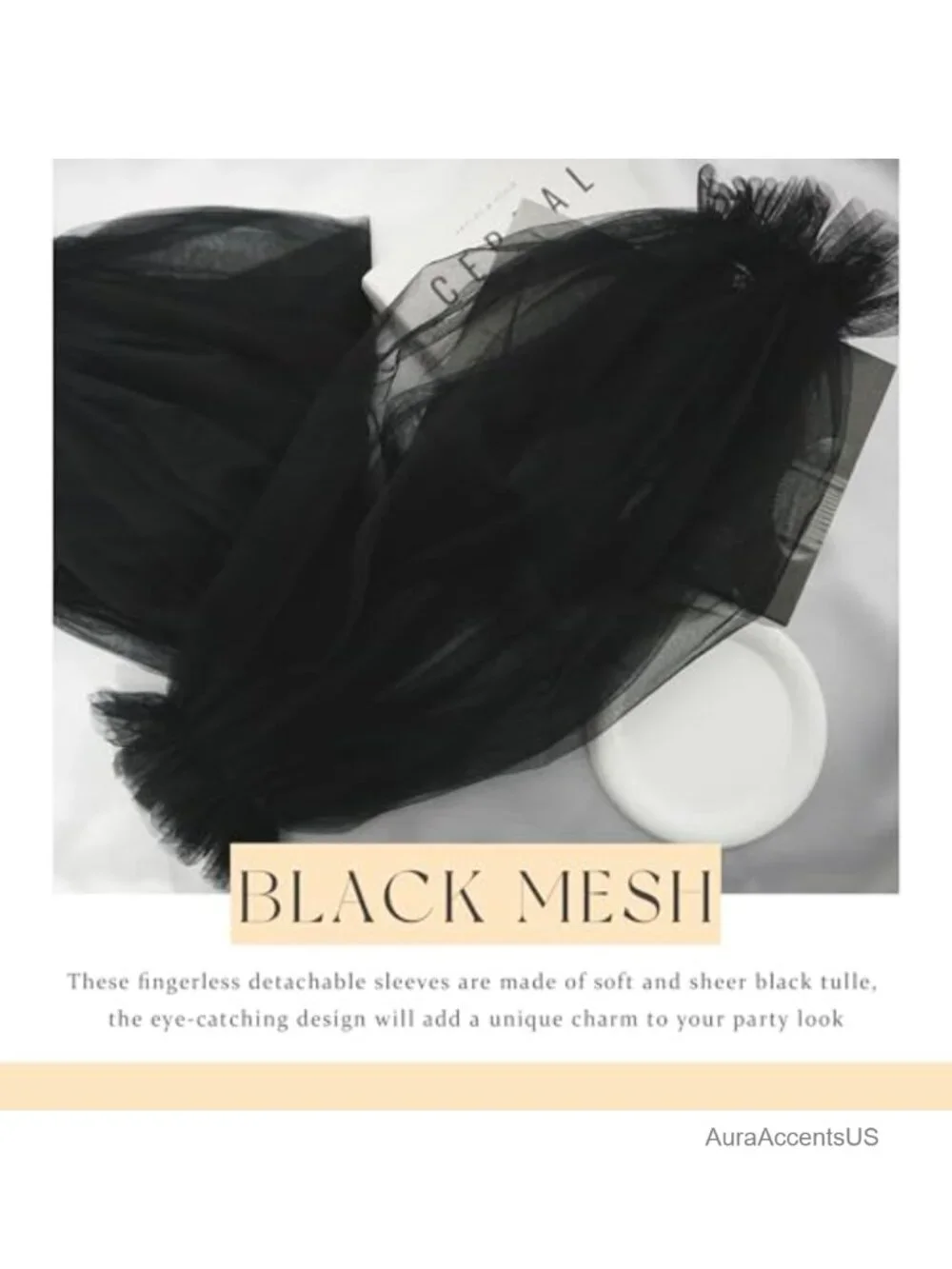 Fingerless Ruffled Tulle Gloves Detachable Sleeves Bridal Wedding Accessories